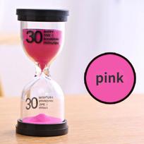 Reminder Black Cover Electroplate Glass Tube Hourglass Desktop Ornament Timer Sandglass Time Funnel Pink-3 Minutes
