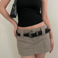 Wide PU Vintage Waistband American Style Coffee Y2K Belt Versatile Black Rivet Belt  Festival