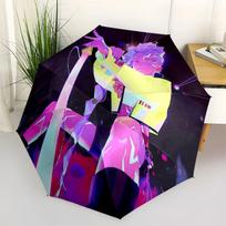 Neon Dreams: Vibrant Anime Character ArtworkUmbrella with Cute Design,Portable 3-Fold Compact Umbrella for Men&Women,Valentine's Day Mother'