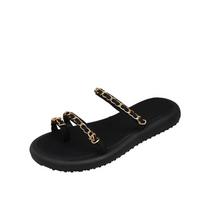 Retro Thick Soft Soled Flip Flops Summer Casual Beach Slippers Thick Platform Sandals for Women Outdoor Wear Footwear 37 šalta juoda spalva