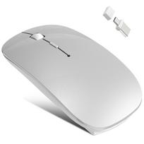 Wireless Mouse, Bluetooth 5.23.0+2.4GHz, USB-A & USB-C, Slim, Quiet, Compact, Type-C Charging Port, Built-in Zigzag, 3 DPI, High Sensitivity, High