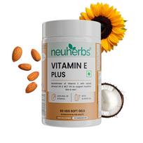 Neuherbs Vitamin E Plus Capsules For Glowing Skin And Hair Strength Plant Based Antioxidant Supplement Pack Of 1 60 Count