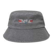 Unisex Women Bucket Hats Top Gun Stars  Stripes Movie Logo Hot Summer Headwear Foldable Outdoor Fishing Caps Panama Hat One Size