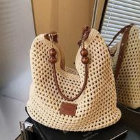 Šventinis stilius Pintas krepšys Moteriškas Vasaros Naujas Mados Tuščiaviduris Megztas Rankinis Krepšys Didelės Talpos Kelioninis Pirkinių Krepšys 38cm*14.5cm*34cm