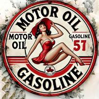 Planetjuice wall art Vintage Metal Tin Sign x Inch Retro D Printed Motor Oil Wall Decor Man Cave Garage Bar (as the picture,20x20)