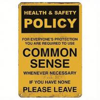 Planetjuice Vintage Iron Health Safety Sign Humorous Metal Wall Decor for Garage