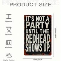 Planetjuice Funny Redhead Tin Sign Humorous Vintage Metal Art x Inch Party Wall Decor (as the picture,20x30cm)