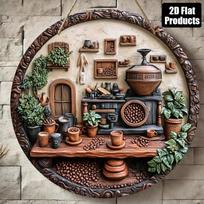 Planetjuice Vintage Metal Tin Sign Coffee Machine Decor Artwork for Kitchen Cafe Bar (as the picture,20x20)