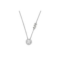 MICHAEL KORS Sterling silver necklace with English letters for women, silver sidabras