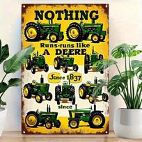 Planetjuice Vintage John Deere Tractor Metal Tin Sign Farmhouse Wall Decor 30x20cm