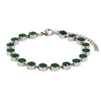 Round Zircon Bracelet 1pc Adjustable Chain Link Design with Multiple Gemstone Settings for Unique Personal Style Fashion Accessory