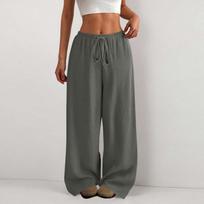 Womens pants high waist wide leg lounge pants for women loose fit drawstring casual Womens pants pants for women L
