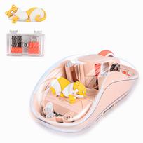 Wireless Mouse, Type-C Rechargeable, Bluetooth 2.4GHz, 4-Level DPI Adjustment, Type-CUSB Dual Receiver, Transparent Cover, Magnetic Attachment, LED
