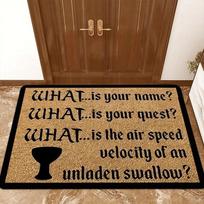 Monty Python Holy Grail Quote Welcome Doormat 2D Flat Print Non-Slip Floor Mat for Front Door Entryway Bedroom Bathroom Decor 40x60cm