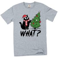 Funny Christmas Cat T-shirt Christmas Tree humorous pet holiday tee shirt L