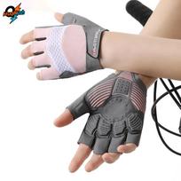 MuqiNush Bicycle Half Finger Gloves with Cushion Shock Absorption Anti Slip Breathable for Fitness Running Weightlifting L