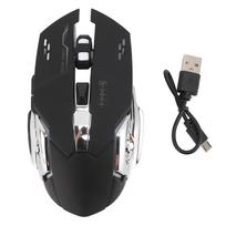 Wireless Bluetooth Mouse, 2.4GHz Rechargeable Silent Mouse, with Optical Sensor, Adjustable DPI, Ergonomic Dual-Mode PC Mouse, with Breathing Light