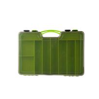 Durable Double Layer Fishing Tackle Box with Lock for Efficient Bait Storage žalia
