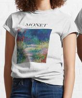 A Sunny Path At Monet`s Garden T shirt Claude Monet %100 Premium Quality S