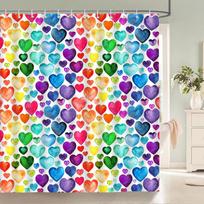 Colorful Geometry Shower Curtain 3d Bathroom Curtain With Hooks Decorative Partition Screen 180*240 Polyester Washable Cloth (as the picture,W90xH180cm)
