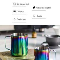 Colorful Coffee Pitcher Stainless Steel Milk Frothing Pitcher Latte Art Cup  Latte Art Making