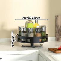 360 Rotating Spice Rack Kitchen Corner Shelf, Round Multifunctional Storage Holder for Seasoning Bottles,Sauce Organizer
