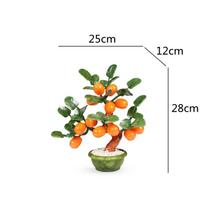 Natūralaus nefrito kumkvato ir mandarino medžio imitacijos augalai Rankų darbo netikri bonsai Kinų amato papuošalai Namų dekoras