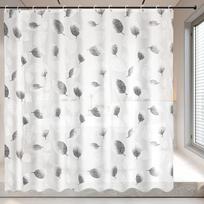 1pc Waterproof Shower Curtain with Plastic Hooks Bathroom Partitions Plastic Leaf Bath Curtain Bathroom Curtain Window Curtain (as the picture,Narrow(W.80xH180cm))