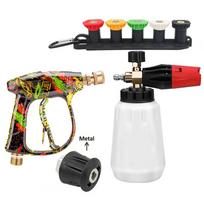 Easy installation graffiti gun kit, foam pot, 5 nozzles, nozzle base and practical metal Karcher adapter