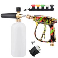 Durable Brass Core Pressure Washer Gun & Foam Cannon, Car Wash Sprayer for Karcher K2-K7 with 1L Bottle