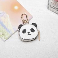 Cute Panda Keychain Zipper Money Bag Keychain Creative PU Leather Pendant  Mini Storage Bag