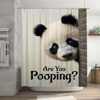 Are You Pooping Shower Curtain with Adorable Panda Face Bathroom Decor for Home Improvement (as the picture,90x180cm)