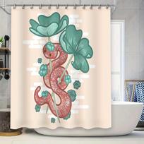 Dragon Shower Curtain Fantasy Art Home Decor Bathroom Set Waterproof Vintage Gothic Tapestry Wall Hanging Japanese Style (as the picture,90x180cm)