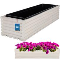 Kotarbau® Medinė sodo lysvė terasai su įdėklu Balta 64 X 20 Cm