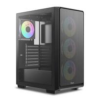 The Gamma C60 BK ARGB mid-tower ATX gaming PC case features four ARGB fans, a panoramic side view, full ventilation, magnetic dust filters, support