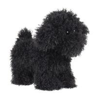 Apricot Lamb Black Standing Poodle Dog Plush Toy, Soft and Cute, Fluffy Black Standing Poodle Dog 25cm, Suitable for Boys and Girls