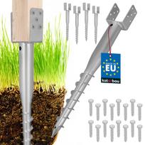 Kotarbau® Plieninis U-varžtas Įžeminimo inkaras Stulpelio pagrindas Tvora, Pavėsinėms, 91 X 710 Mm, Rinkinys Iš 4