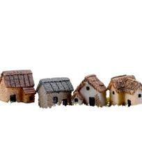 4Pcs House Miniature Figurine Fairy Garden Accessory Home Decoration Cartoon Animal Building Statue Resin Craft Doll Car 4pcs