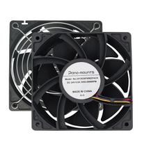 PANO-MOUNTS 12CM 24V 12038 PWM 4PIN Industrial Fan, Dual Ball Bearing, 3000-500RPM, with Grille and Screws