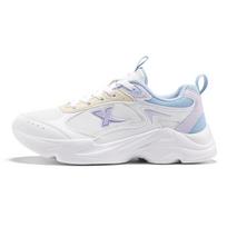 Xtep Hydrogen Wind Technology Comfortable Trendy Versatile Low-Top Casual Running Shoes Women sneaker White Blue Purple 875318320019-6 36