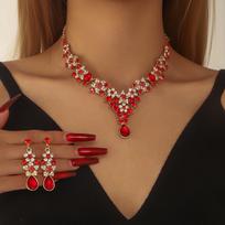 Elegant Retro Water Drop Necklace & Earring Set for Formal Events