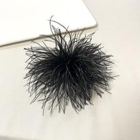Meninė retro stručio plunksnų sagė vyrams ir moterims - Stilingas suknelės aksesuaras black