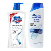 Safeguard Body Wash & Head & Shoulders Shampoo Set
