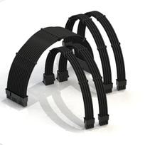 LINKUP - AVA 50cm Power Supply Dedicated Sleeved Custom PSU Cable Extension Set  GPU Power  24-pin 8-pin 6-pin Set  500mm Black -