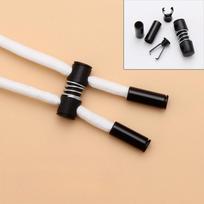 1 Set Strong Elastic Band Sweatpants Waist Drawstring Strap with Cord Lock Stopper DIY Sewing Band Accessories 4.5mm balta