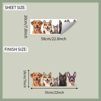 Cat Dog Double-sided Electrostatic Sticker PVC Window Wall Stickers Animals Decor DIY Living Room Home Decoration Mural Children (as the picture,20x58cm)
