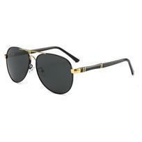 Men's Polarized Wayfarer UV Protection Sunglasses (2026) Black-Gold Frame Grey Lens