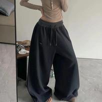 Women Sweatpants Autumn Loose Wide Leg Pants Streetwear Casual Zipper Fly Female Trousers S