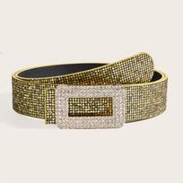 Punk PU Leather Wide Waistband Rhinestone Square Buckle Y2K Girl Waistband  Ladies/Girls