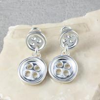 Real Shot UNO Spanish Trendy Silver-Plated Brass Stud Earrings: Original European & American Style UNED 0056